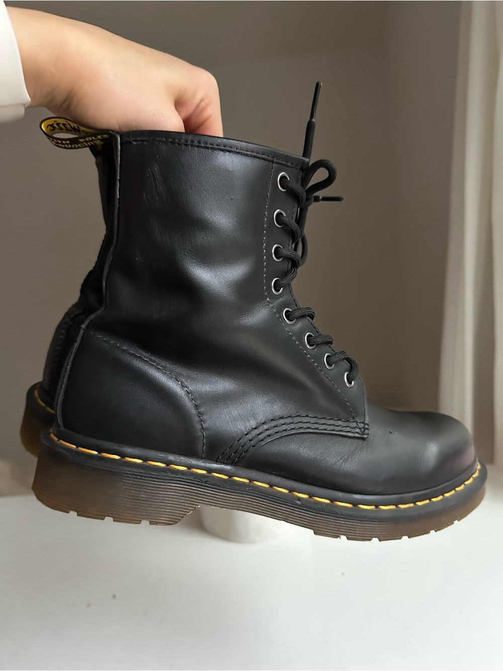 Dr. Martens 1460 W Black Leather Boots Size US 9